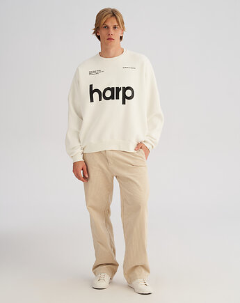 Bluza bez kaptura LOOSE FIT bone HARP męska, HARP TEAM