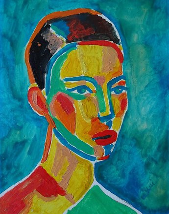 Ręcznie malowany portret obraz  fowizm kobieta, alice oil on canvas