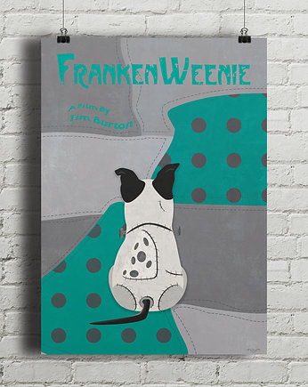 Frankenweenie - Tim Burton - plakat fine art, minimalmill