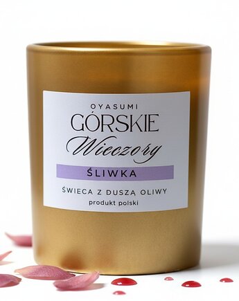 Świeca zapachowa z wosku oliwnego Górskie wieczory, Oyasumi