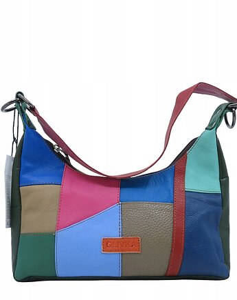 Torebka damska na ramię kolorowa skórzana wygodna zero waste OLIVKA, Olivka Warsaw