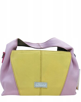 Torebka damska skórzana do ręki ze skrawków skór elegancka kolorowa OLIVKA, Olivka Warsaw