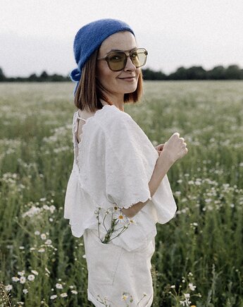 Chusta apaszka  Dajsy   Ręcznie robiona  Blue, Konevka store