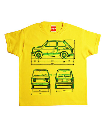 dla dzieci FIAT 126 MALUCH ŻÓŁTY tshirt, 777 Tshirts