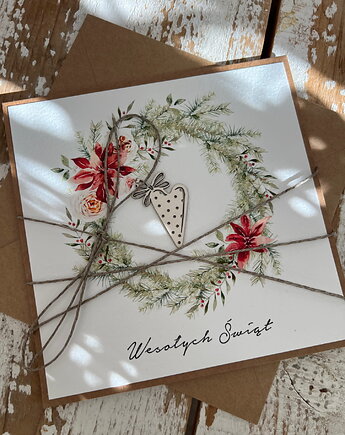 Wyjątkowa ręcznie robiona kartka świąteczna na Boże Narodzenie, sorte