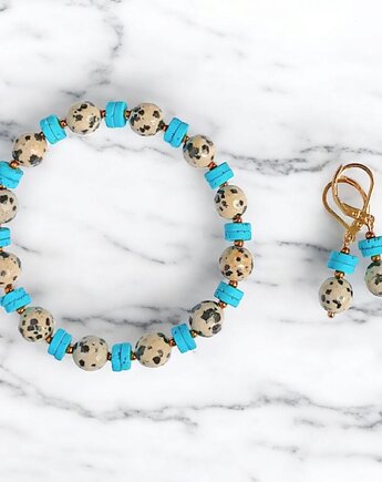 RAZEM TANIEJ! jasper collection : bransoletka i kolczyki : jaspis & lawa, kaktusia