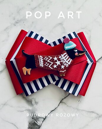 Kolekcja Pop Art Dog Zimowy Jamnik, Pudrowy Różowy