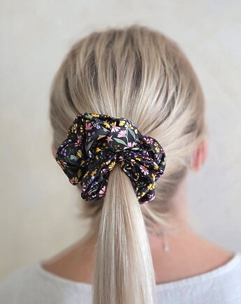 Gumka jedwabna, scrunchie, wild  magic garden MAXI, Capillum