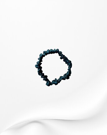 Jedwabna scrunchie gumka frotka wąska micro morska zieleń, Zdunetti