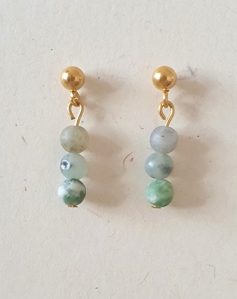 Kolczyki DROPSY MINI labradoryt, jaspis lotus, jaspis zielony, modesign