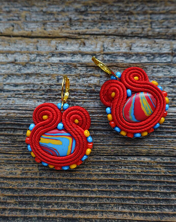 Kolorowe  kolczyki soutache, Mró Soutache