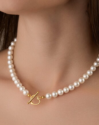 Naszyjnik perły naturalne- srebro 925 pozłacane, Coccola JEWELLERY