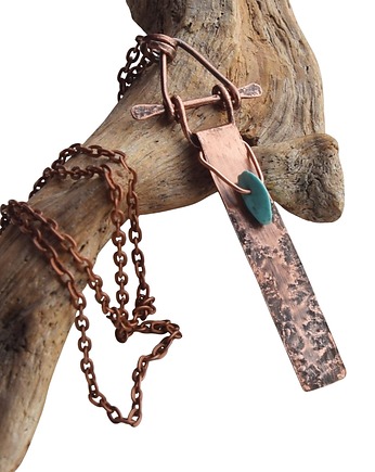 Naszyjnik - wisior z oksydowanej miedzi i turkusu /5/, Galeriai