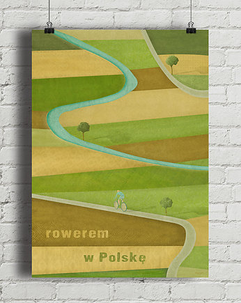 Rowerem w Polskę - plakat fine art, minimalmill
