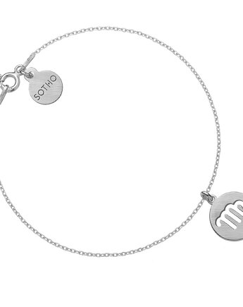 Srebrna matowa bransoletka z zodiakiem Panny, SOTHO