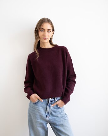 Sweter Simple wiśniowy, Lucky HandMade