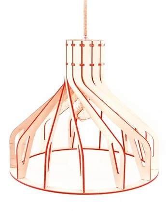 Kolorowa skandynawska lampa drewniana, smxdsgn