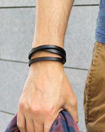 Skórzana bransoletka z rzemienia skórzanego - Argento, Argento akcesoria