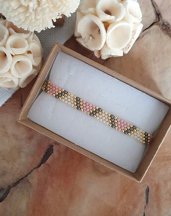 Pastelowa bransoletka we wzory geometryczne, LEI handmade 