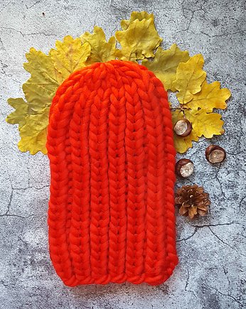 Zimowa czapka z wełny z Peru czerwona, Made by Jaga