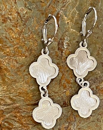 Długie kolczyki srebrne - koniczynki, Ade Art