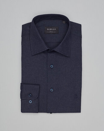 Koszula flumeri 00518 granatowy slim fit, BORGIO
