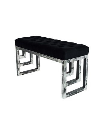 Ławka Metalowa Loft Siedzisko Pikowane Czarny LPM-15, EMRA WOOD DESIGN