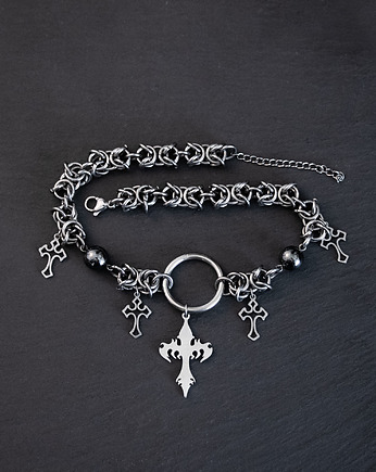 Chain mail goth * Possessed Me* Choker stal nierdzewna, youcore.exe