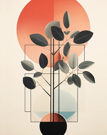 Nowoczesny plakat pt. Geometria roślin I, Manon