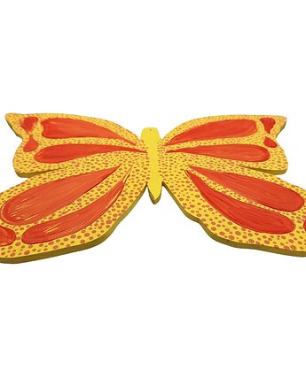 Drewniany Motyl na Ścianę Ręcznie Malowany 40x26 cm Dekoracja Handmade, Sklep Angelos