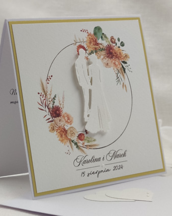 Kartka na ślub w ozdobnej kopercie, WB A31, Anna Art and Crafts