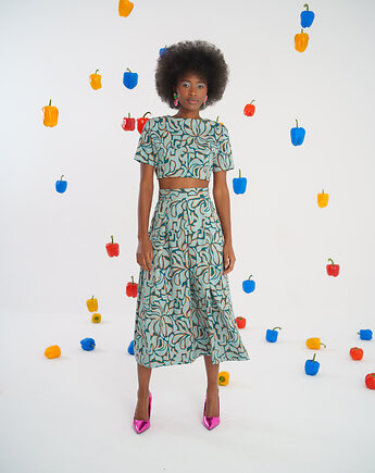 Spódnica Abstract Waves mięta, Bucle