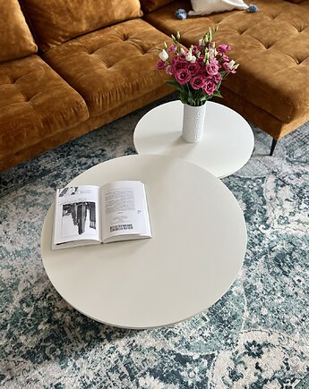 Personalizowany zestaw stolików kawowych w kolorze kaszmir Ø 80 & Ø 60 cm, tr.tables
