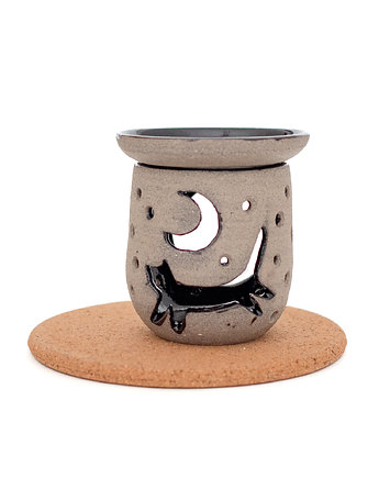 Kominek do wosków kot z księżycem, Dobrocie ceramika