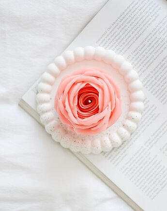 Świeca róża z wosku pszczelego, jasny różowy, PAM design
