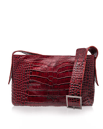 Torebka skórzana Wera bordowa marki bolsa, Bolsa