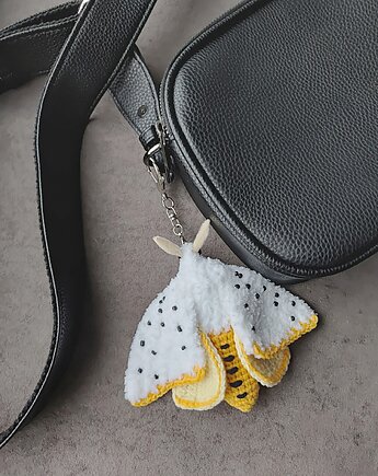 Ćma biało-żółta zawieszka dekoracja tekstylna, Not only cute crafts