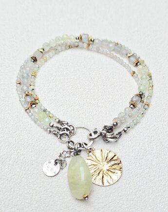 Potrójna  Bransoletka  z Młotkowaną  Blaszką, ILEA