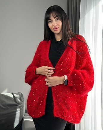 Kardigan z cekinami, OKSI_KNIT
