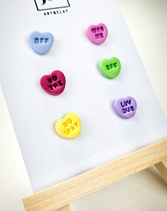 Kolczyki serduszka zestaw 3 par, JN art and clay