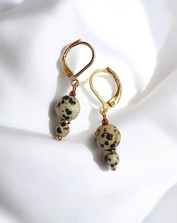 Jaspis dalmatyński : kolczyki krótkie, kaktusia