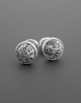 Kolczyki z agatami dendrytowymi, srebro, Pastelove Jewelry