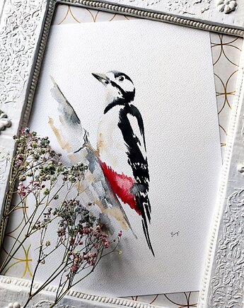 Akwarela dzięcioł, Wiktoria Borys Art