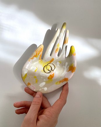 Ceramiczna Dłoń Stojak na Biżuterię Halo Wiosna, Maison Fragile