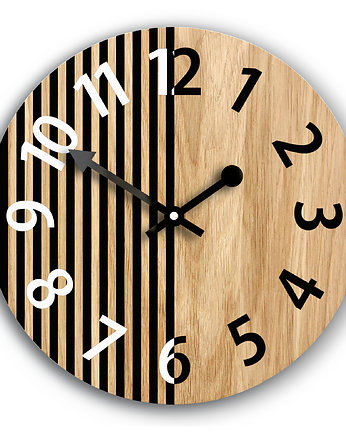 Zegar  ścienny drewniany dębowy NEPAL  33 CM, ModernClock