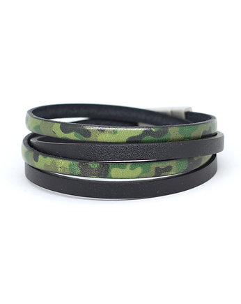 Bransoletka unisex czarno-zielona, Kociokwik Jewelry