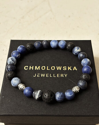 Bransoletka męska Sodalit i Lawa, Chmolowska Jewellery