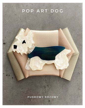 Kolekcja Pop Art Dog Brosza  West / White Terrier. NEW, Pudrowy Różowy