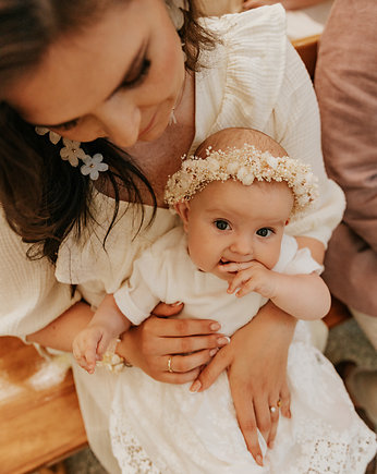 BOHO wianek na głowę  - chrzest, komunia, ślub, sesja zdjęciowa, MOM&SISdekorują