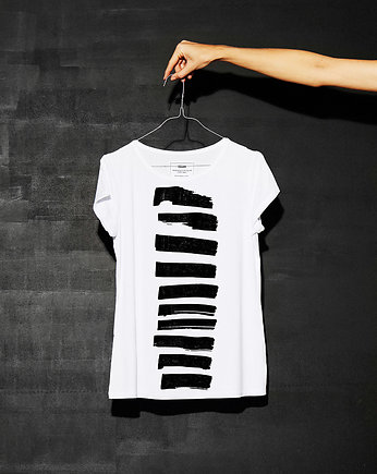Karo stripes white Women's T-shirt, SELVA